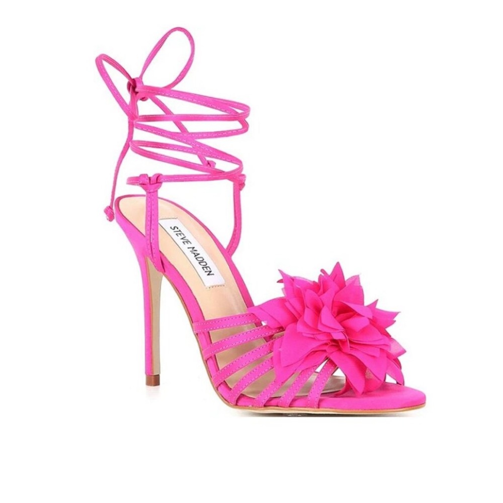 Steve Madden Fuchsia Floral Strappy Heels
